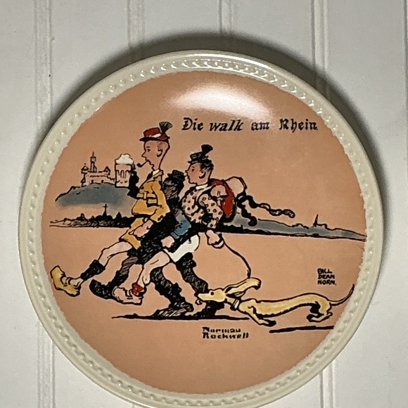 Vintage Norman Rockwell Set Of 4 Plates Rockwell On Tour Europe 1982 - Picture 9 of 11